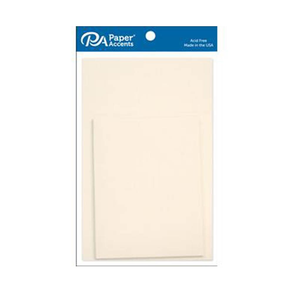 Cream, Paper Accents, Card & Envelope, 4.25"x5.5", 10 Piece